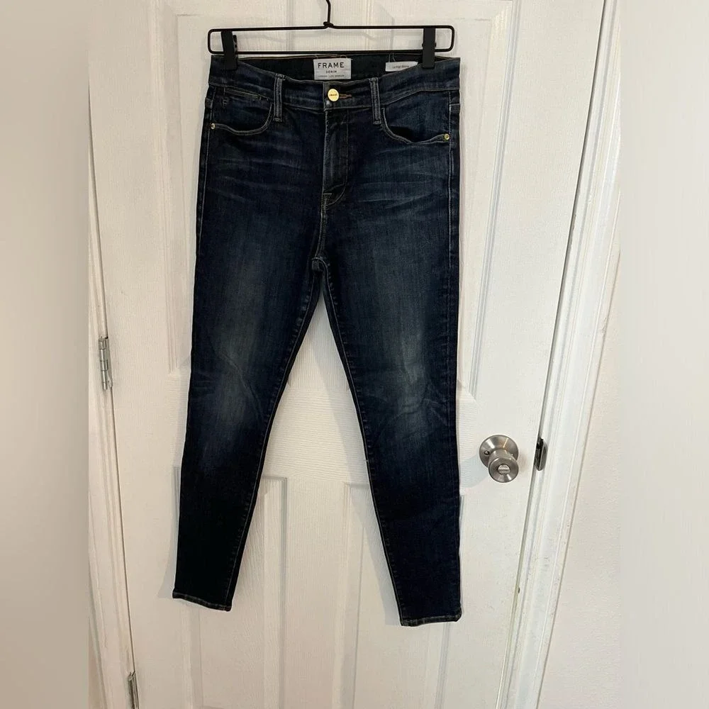 FRAME‎ le high skinny dark blue Denim Jeans, waist 14.5